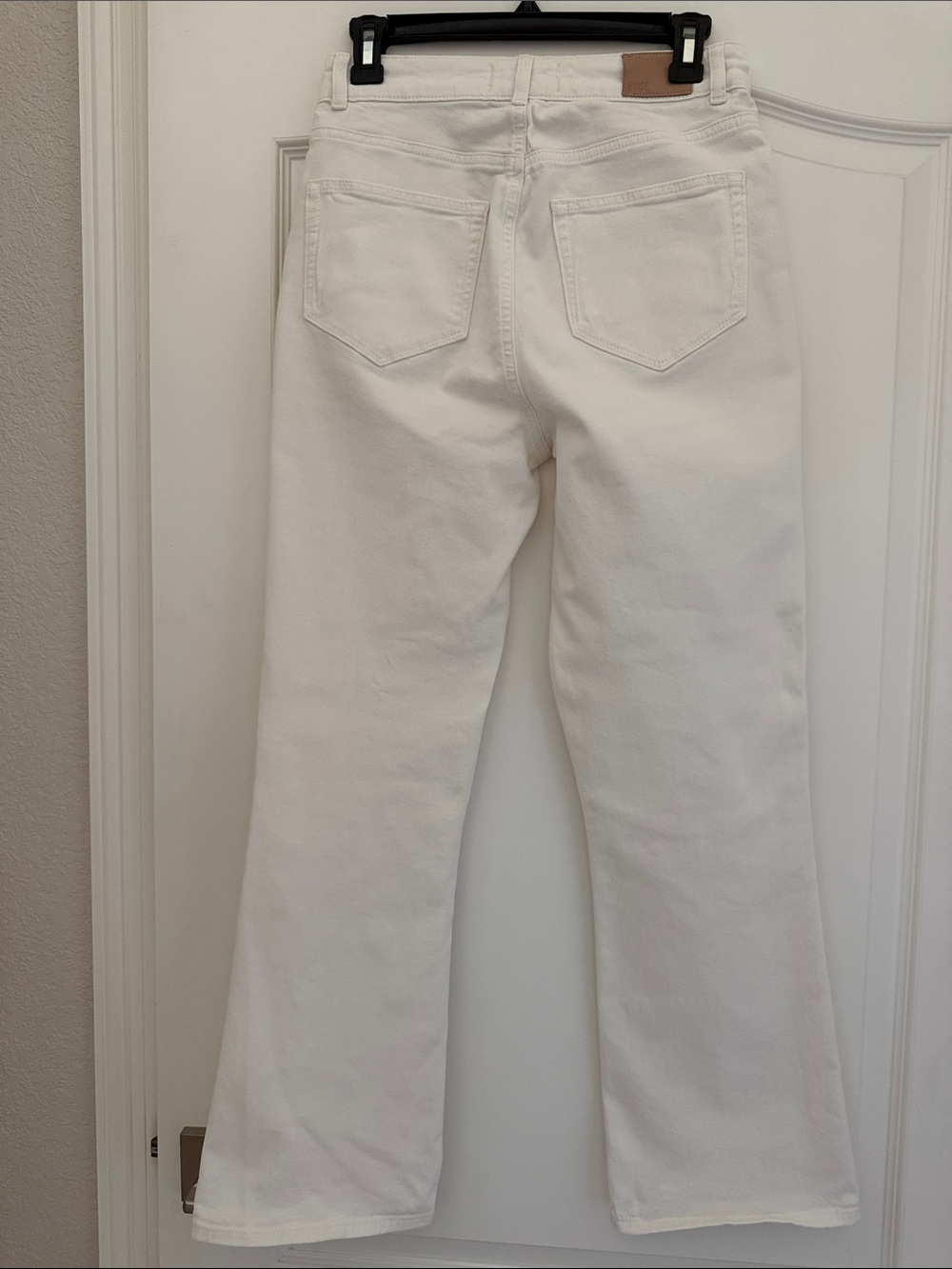 PAIGE Off-White High-Rise Wide Leg Jeans View 3